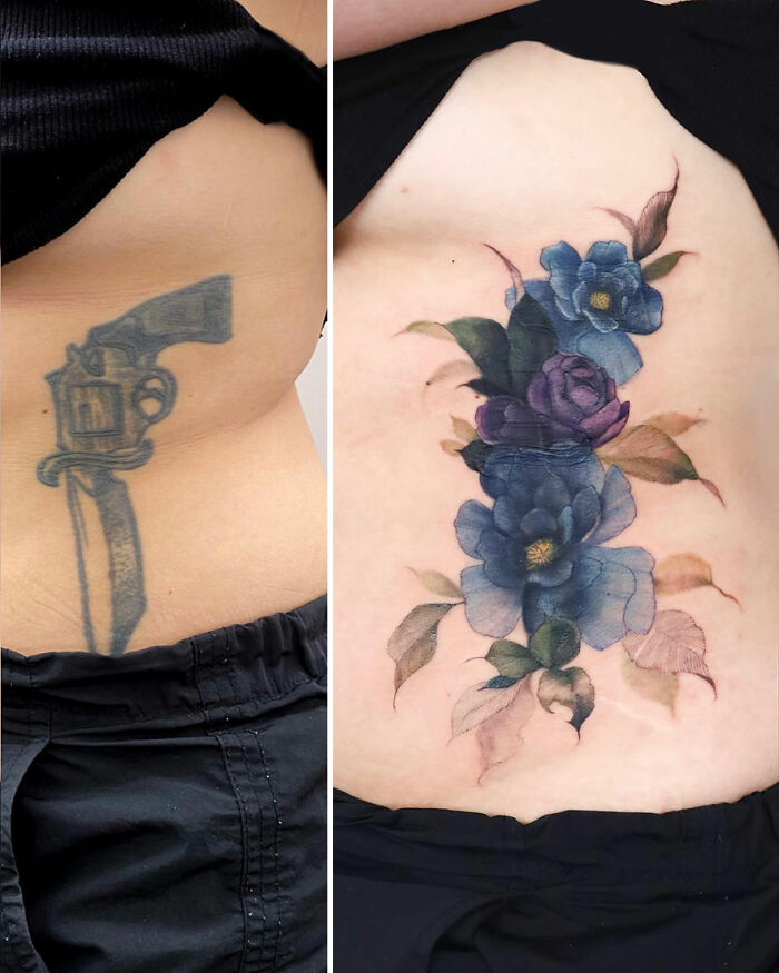 Transformative Elegance: Silo’s Exquisite Flower Tattoos And Expert Cover-UPS