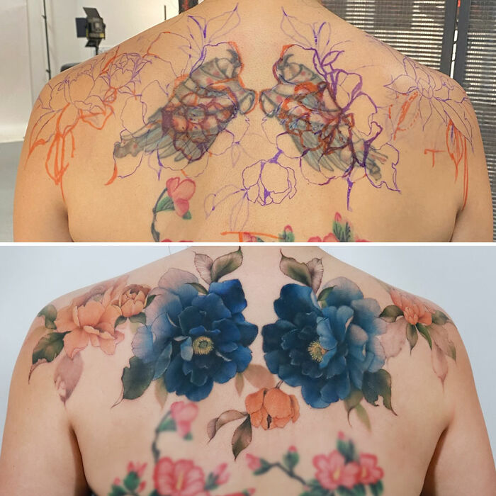 Transformative Elegance: Silo’s Exquisite Flower Tattoos And Expert Cover-UPS