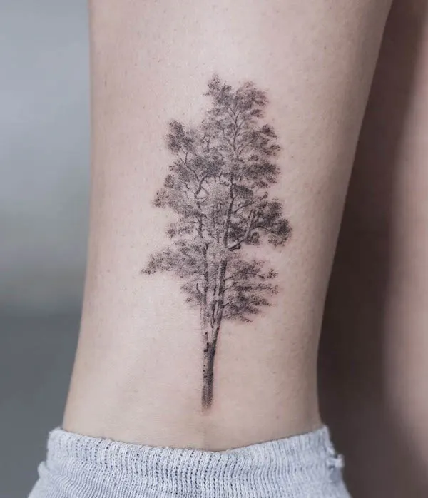 Birch tree tattoo by @graffitto