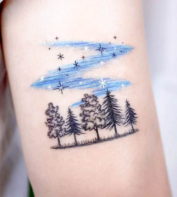 Magical forest tattoo by @tattooist_namoo