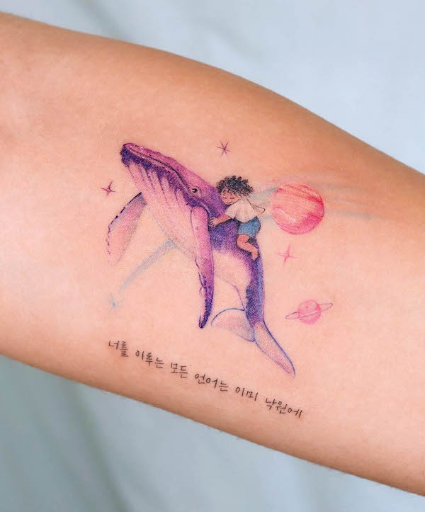 BTS whale tattoo by @eunyutattoo