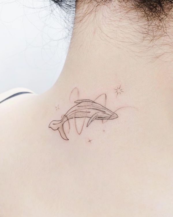 Simple whale tattoo by @tattooist_today_do