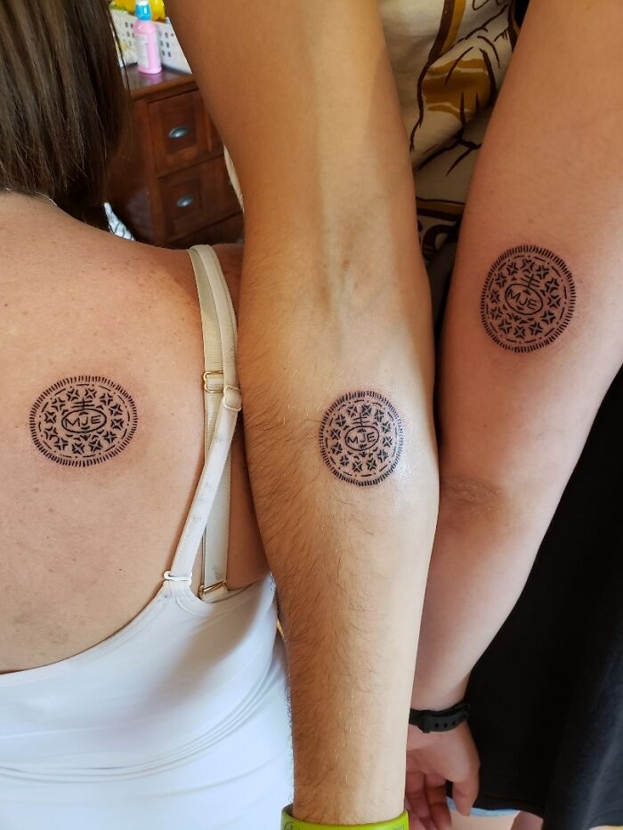 Ornamental tattoos with initials