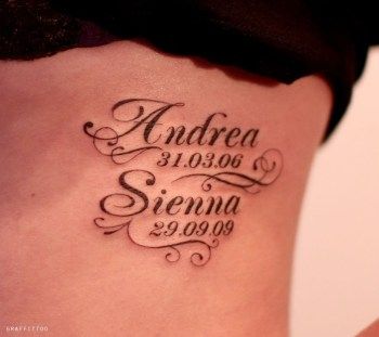 Baby name with date of birth tattoo