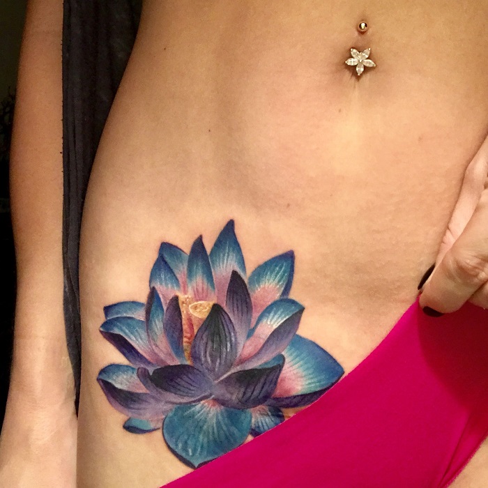 Blue Lotus Tattoo Ideas 24