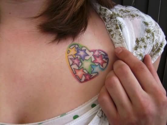 Heart Tattoo On Breast