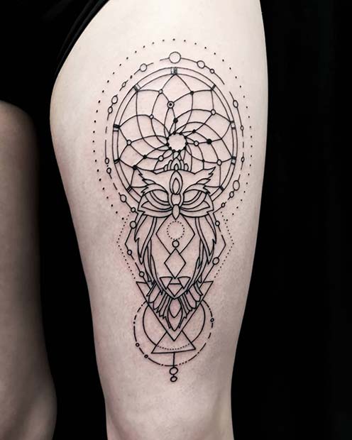 Geometric Owl and Dream Catcher Idea