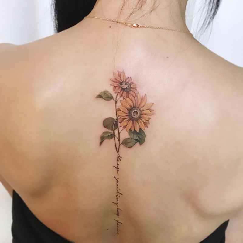 spine floral ink