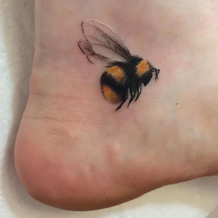 bee on heel