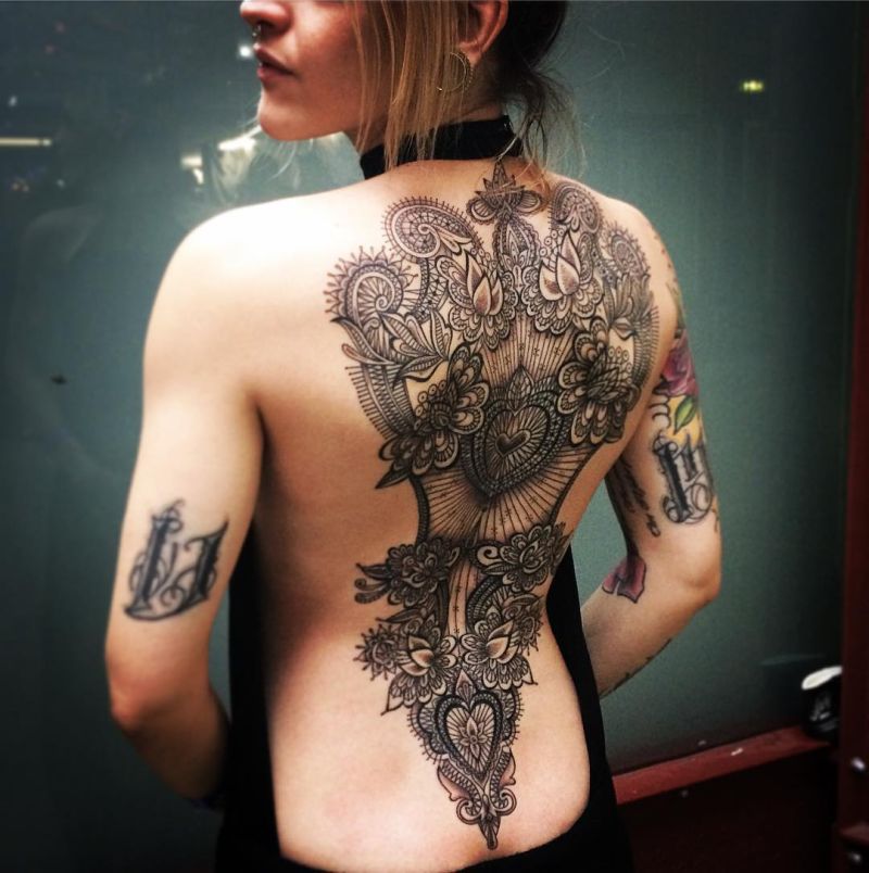 lace tattoos for women