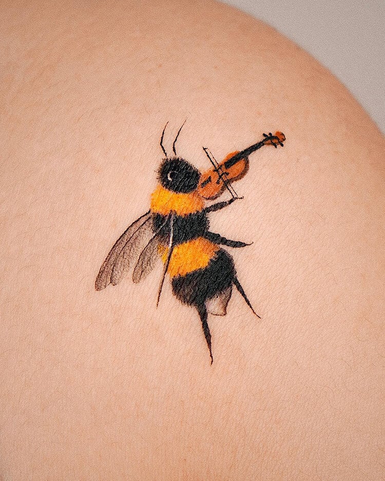 Bee Playing a Violin