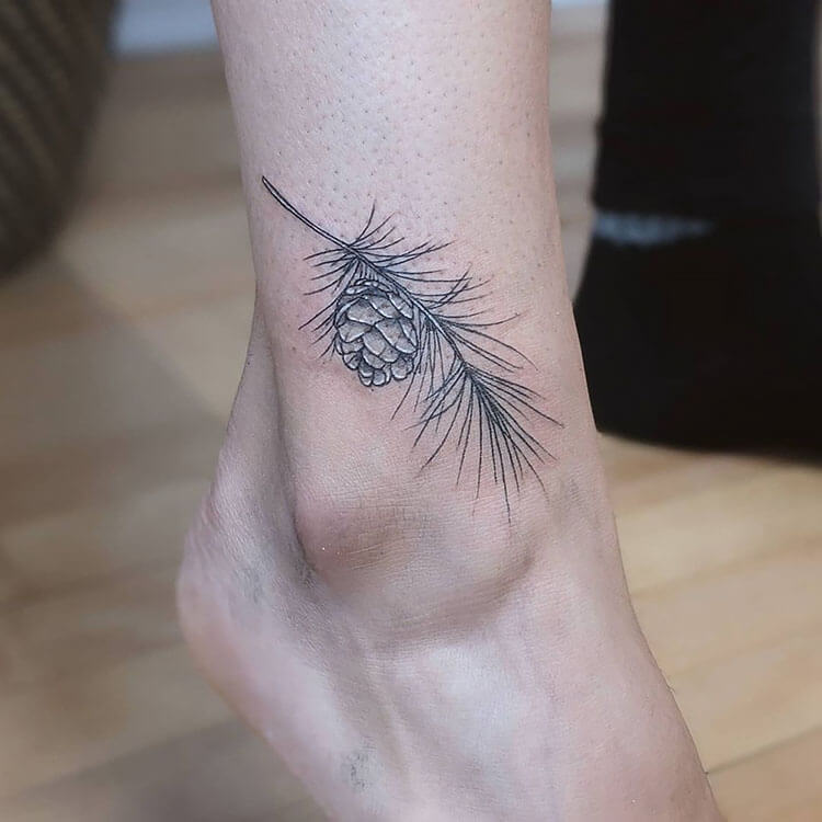 pinecone ankle tattoo