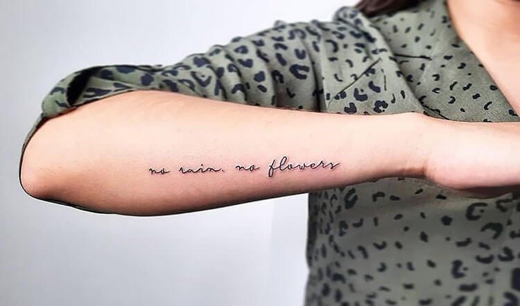 no rain no flowers tattoo