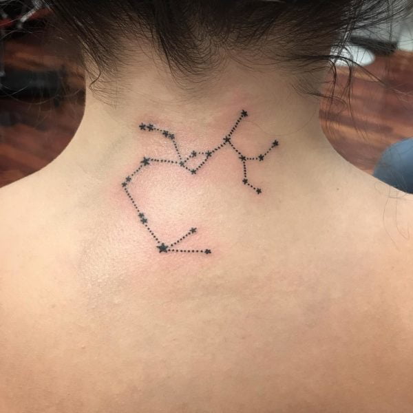 sagittarius neck tattoo