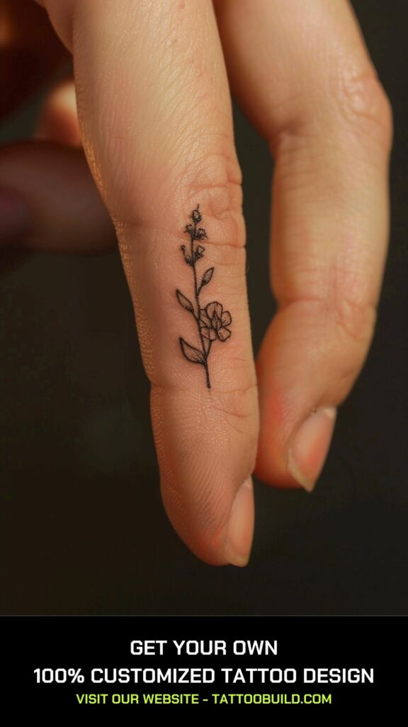 floral tattoo on the finger