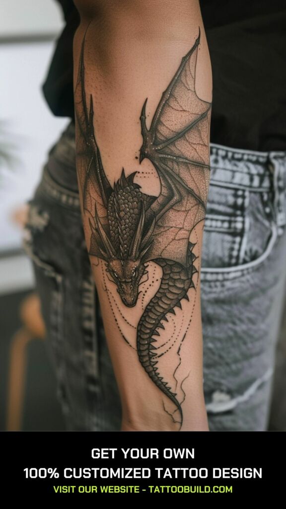 dragon wing tattoo design