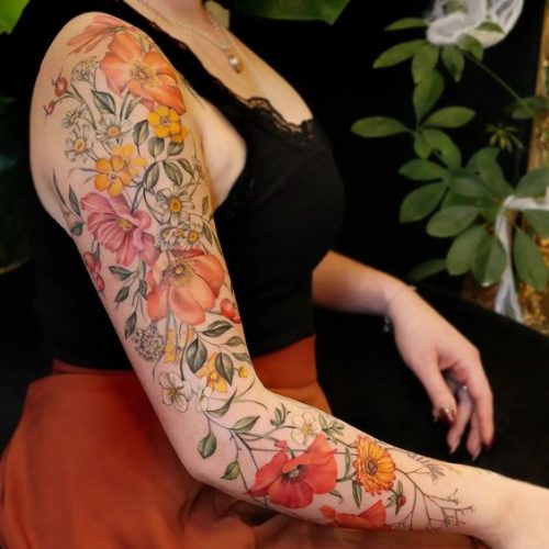 Floral Sleeve Tattoos for Women 2024: Discover Unique and Colorful Designs for Your Next Tattoo