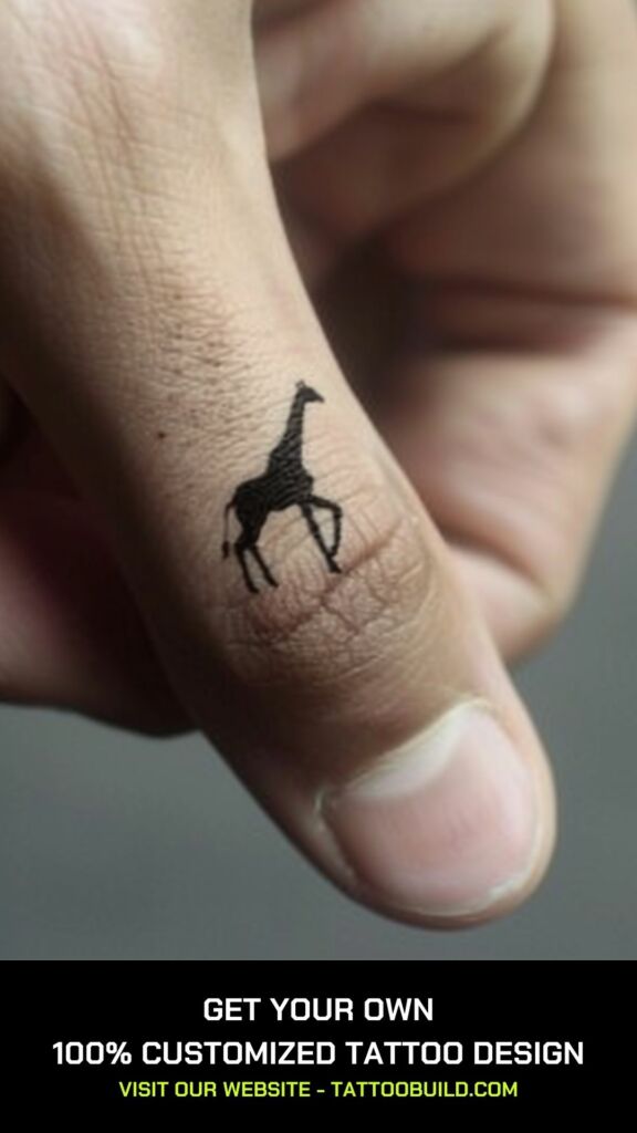 giraffe silhouette tattoo design