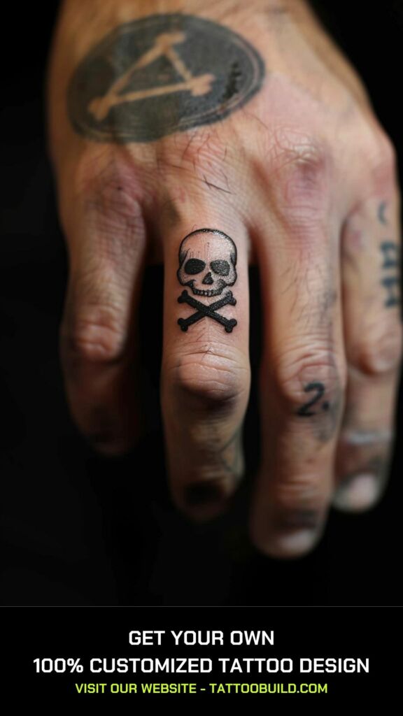 skull finger tattoo design