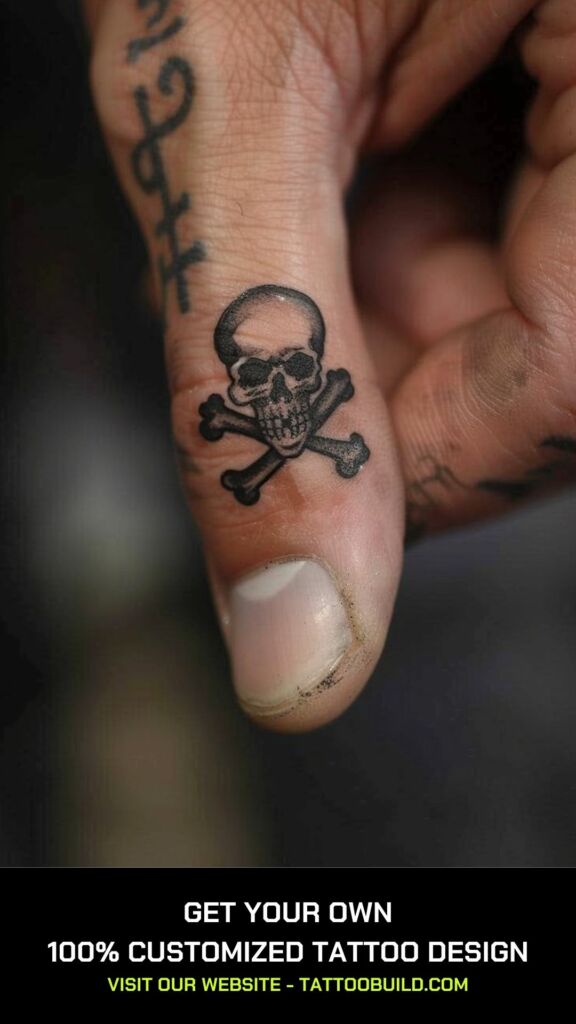 skull finger tattoo design