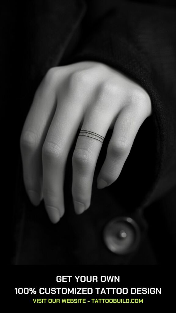 minimalist line tattoo on the finger