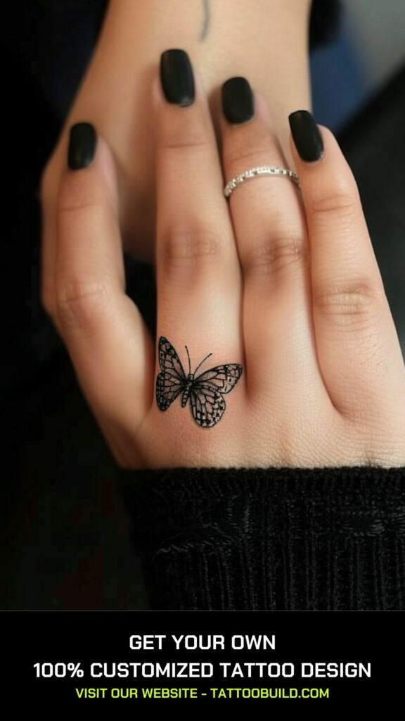 butterfly finger tattoo