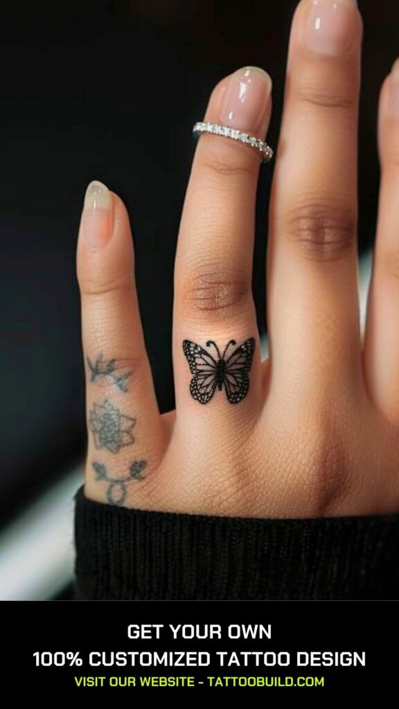 butterfly finger tattoo