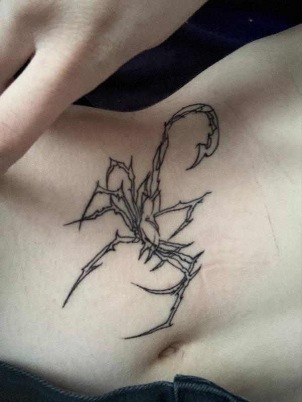 Abstract cyber sigilism spider tattoo