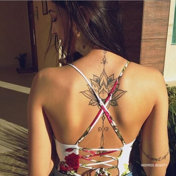 Flower back tattoo