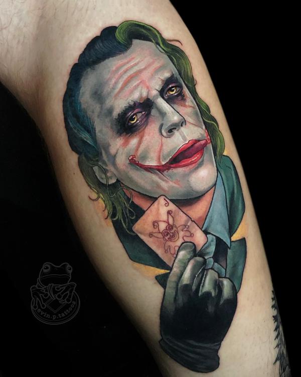 Batman Joker with cards tattoo