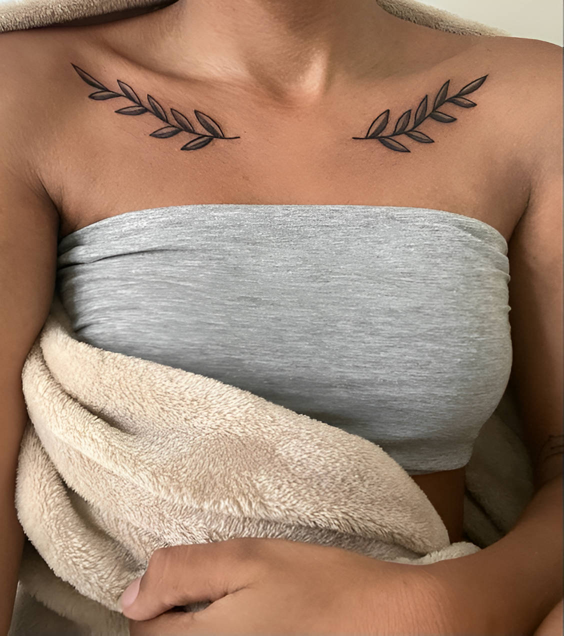 Botanical Collarbone Tattoo