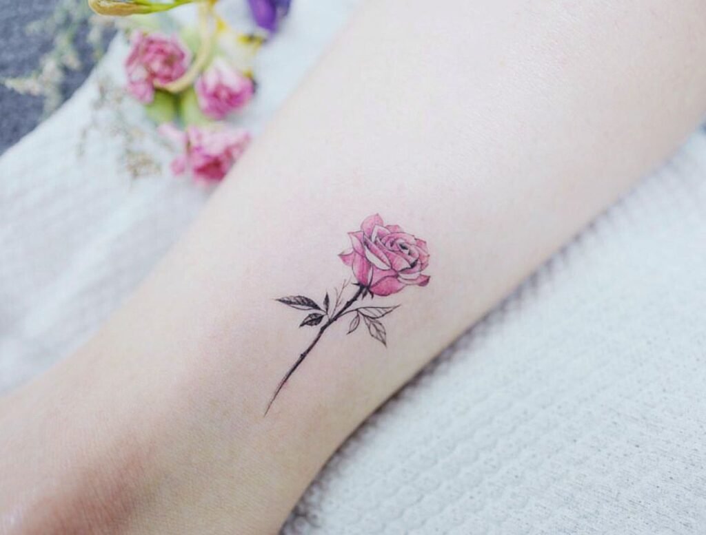 small rose tattoo design