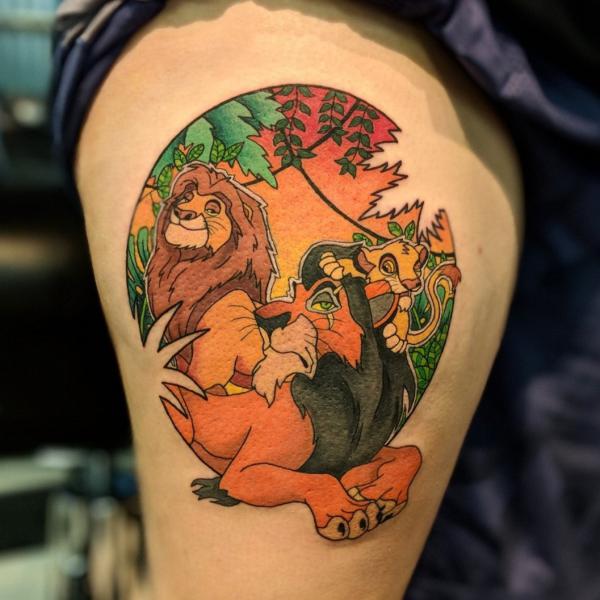 Disney Lion King Mufasa Scar and Simba Tattoo