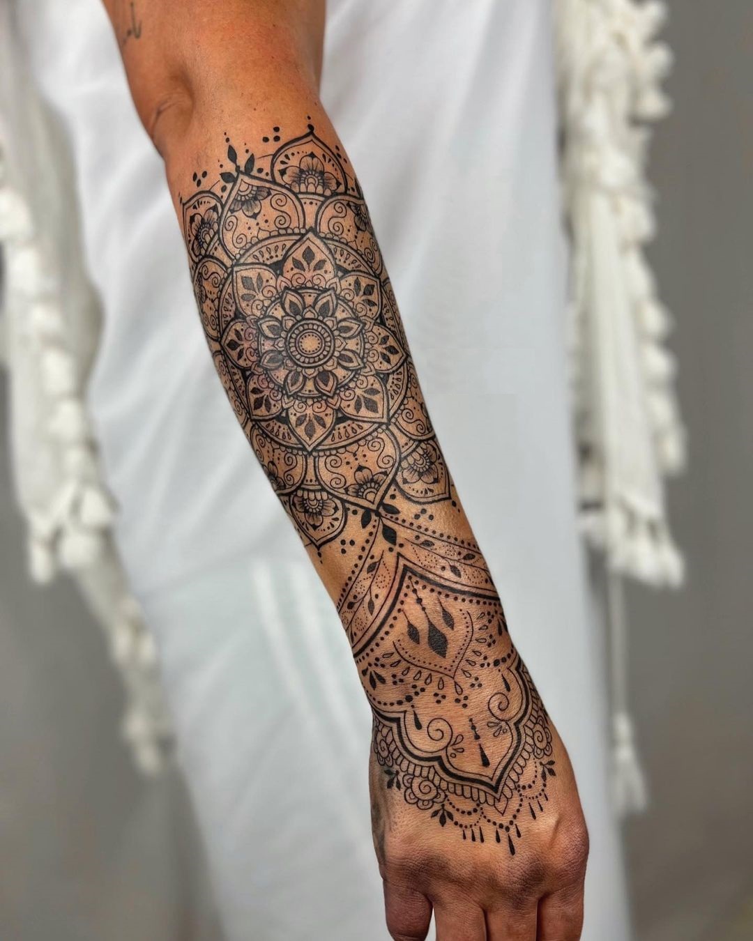 Impressive Arm Mandala Tattoo Design