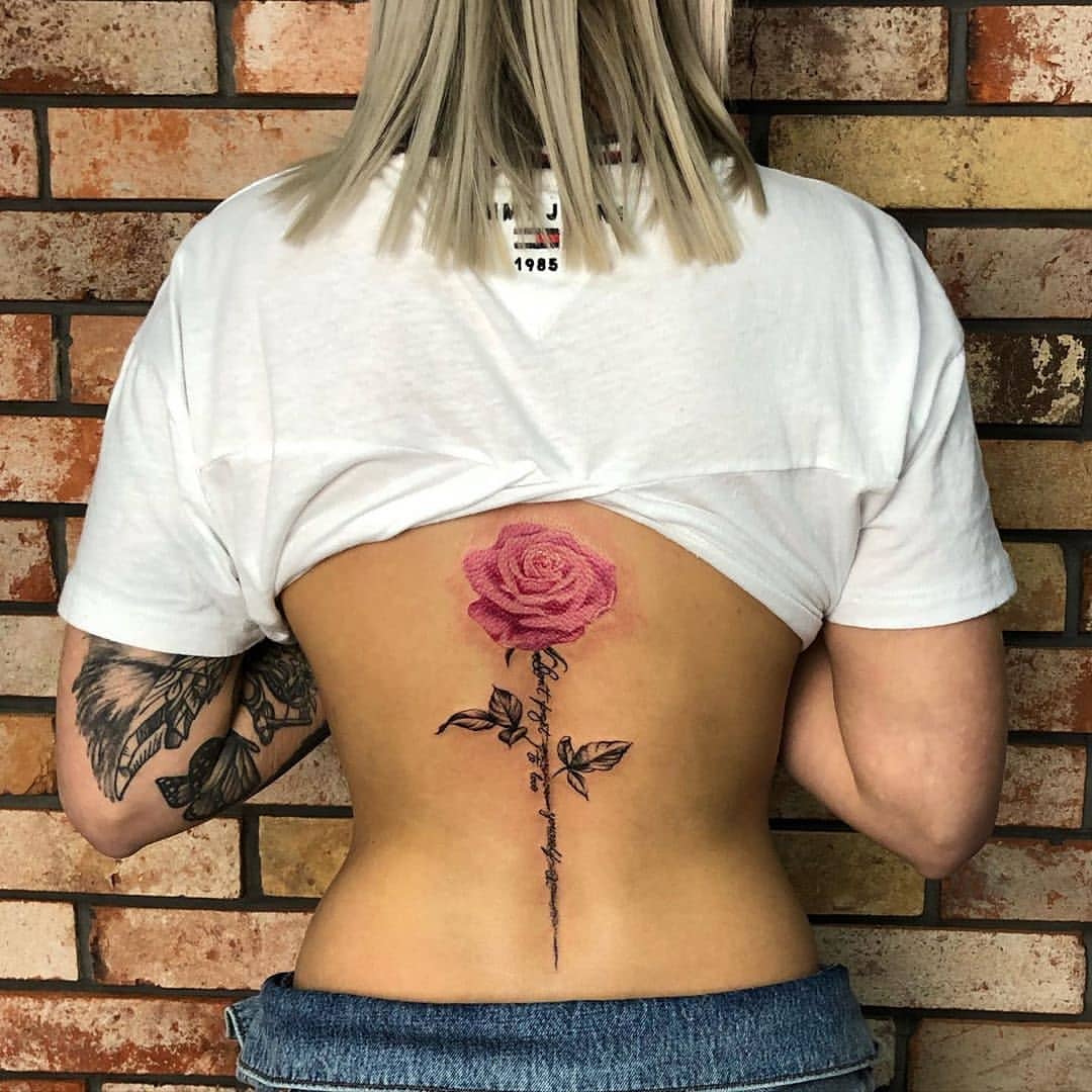 Lower Back Rose Tattoo