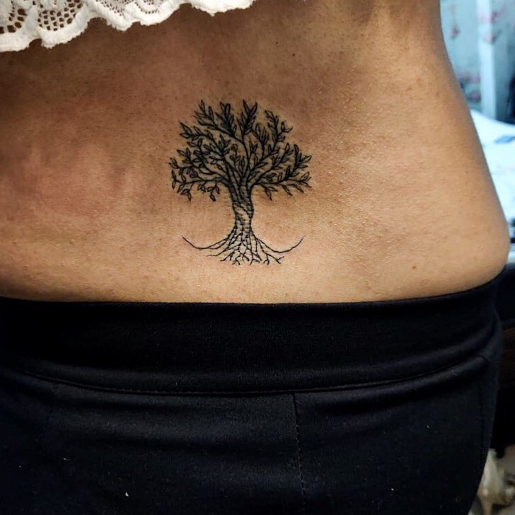 Lower Back Tree Tattoo