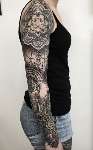 mandala sleeve tattoo