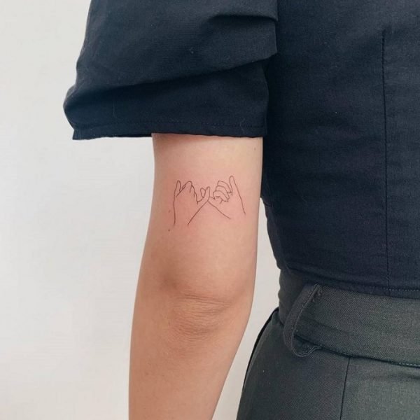 Minimalist Pinky Promise Tattoo