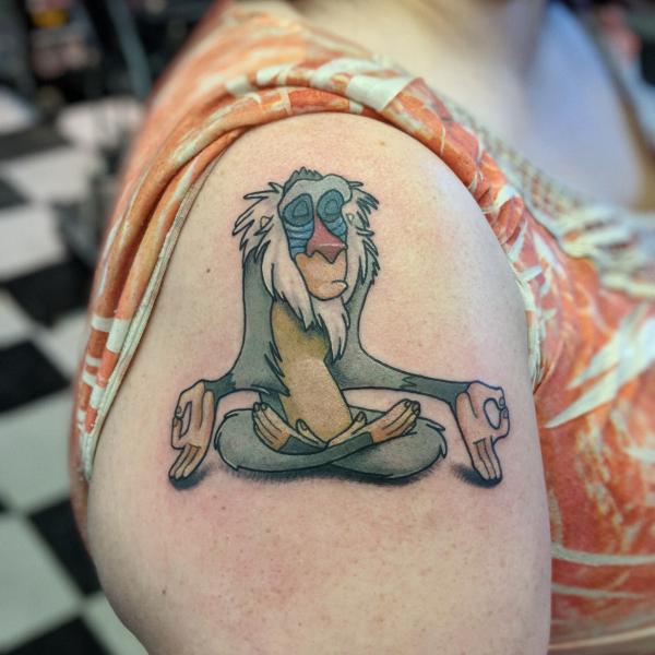 Rafiki lion king tattoo shoulder