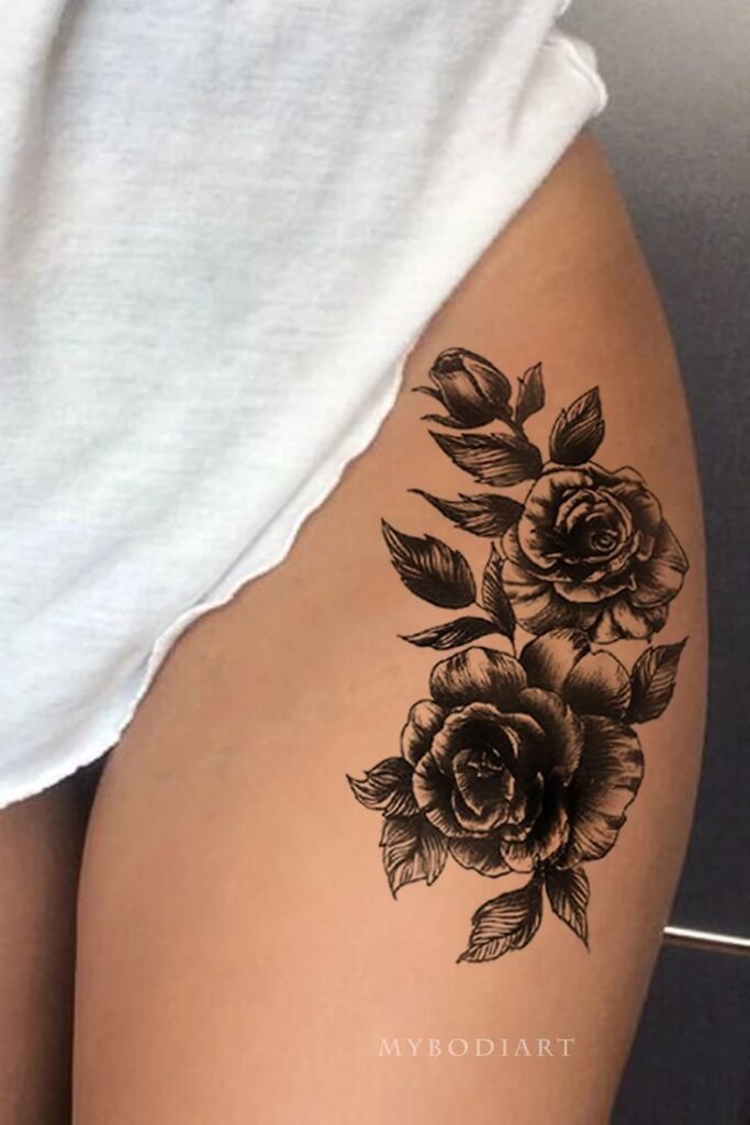 Rose Tattoo Design Outline