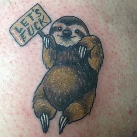 Amazing Sloth Cute Tattoo