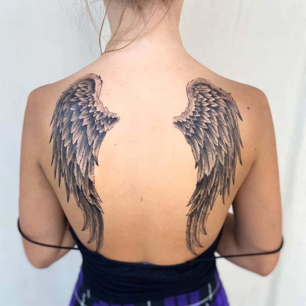 dark angel wing tattoos