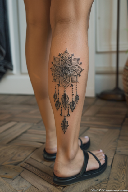 calf tattoos for women 12