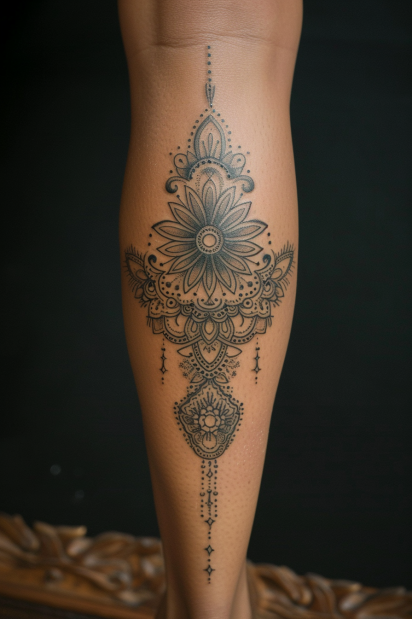 calf tattoos for women 18