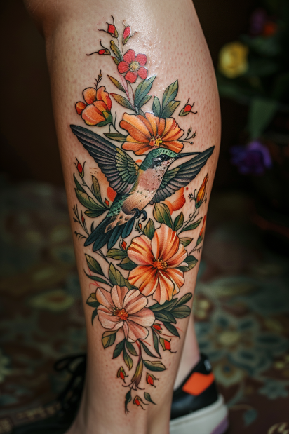 calf tattoos for women 25