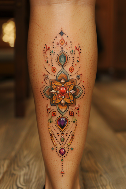 calf tattoos for women 26