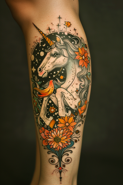 calf tattoos for women 30