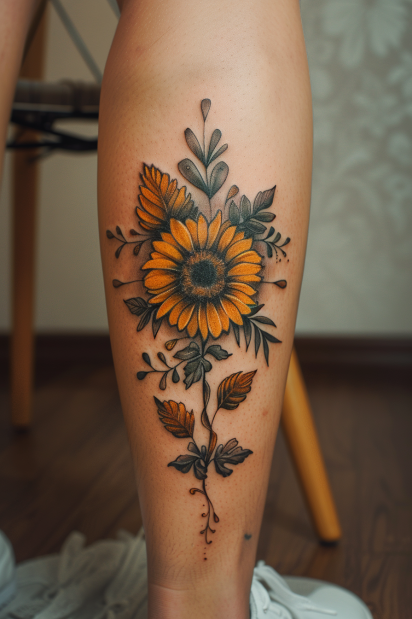 calf tattoos for women 9