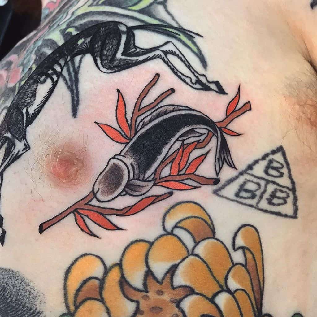 Classic Japanese Sucky Fish Funny Tattoo