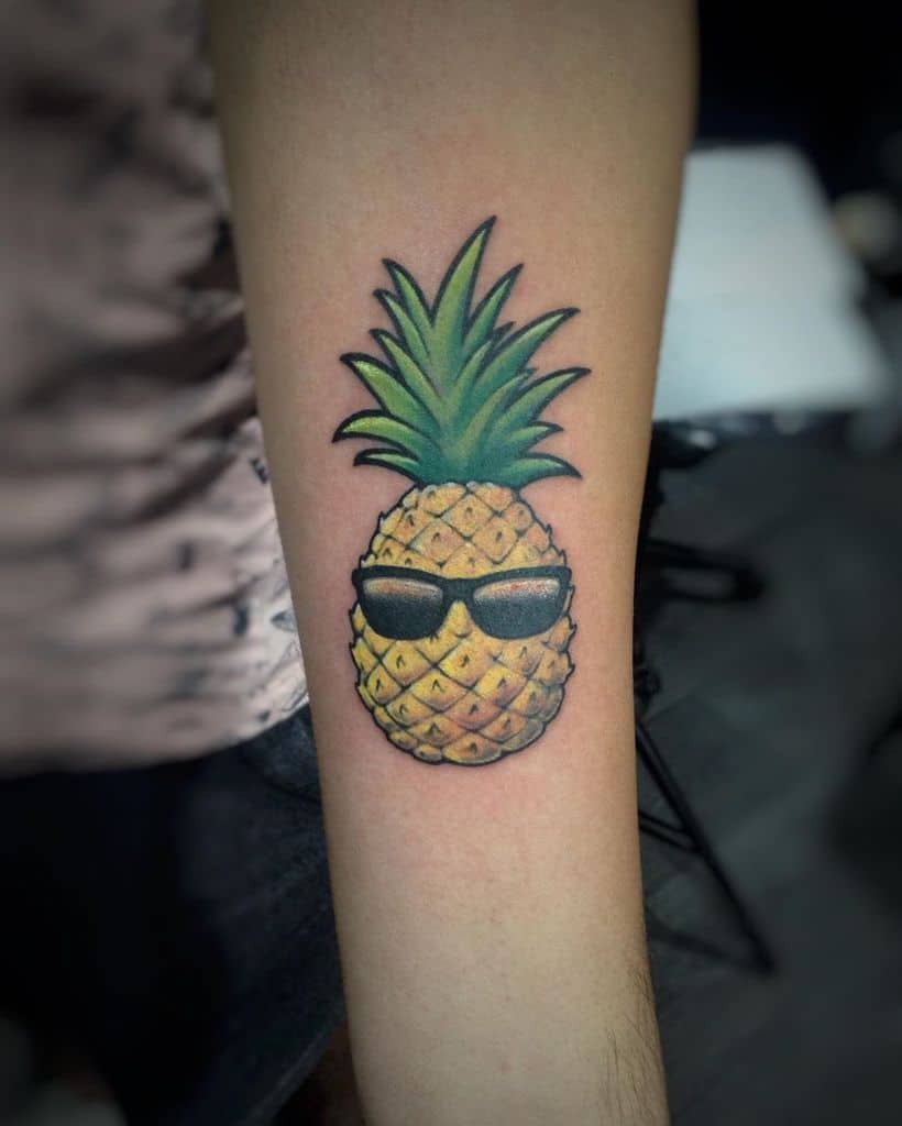 Cool Pineapple Small Fresh Tattoo